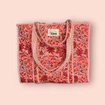 Tote bag roze, Prachtige roze tote bag met bloemenprint