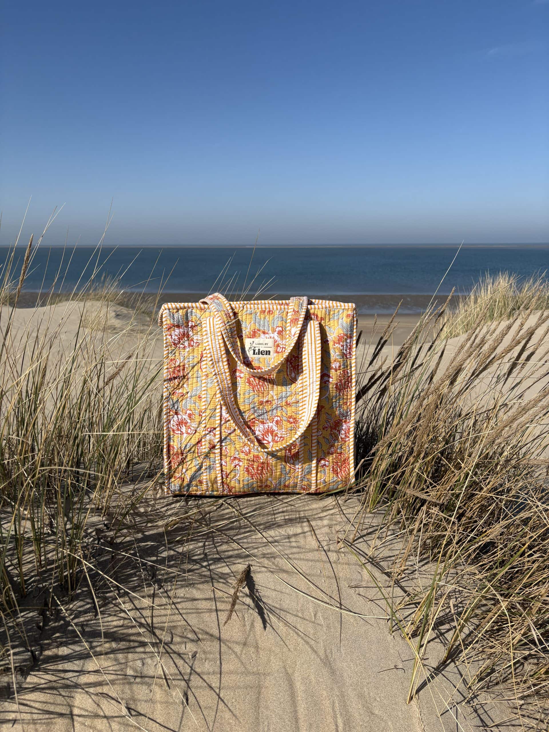 Tote bag geel prachtige kleurrijke strandtas Tote bag geel prachtige kleurrijke strandtas