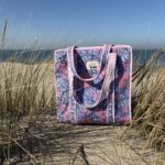 Tote bag lila bloementas