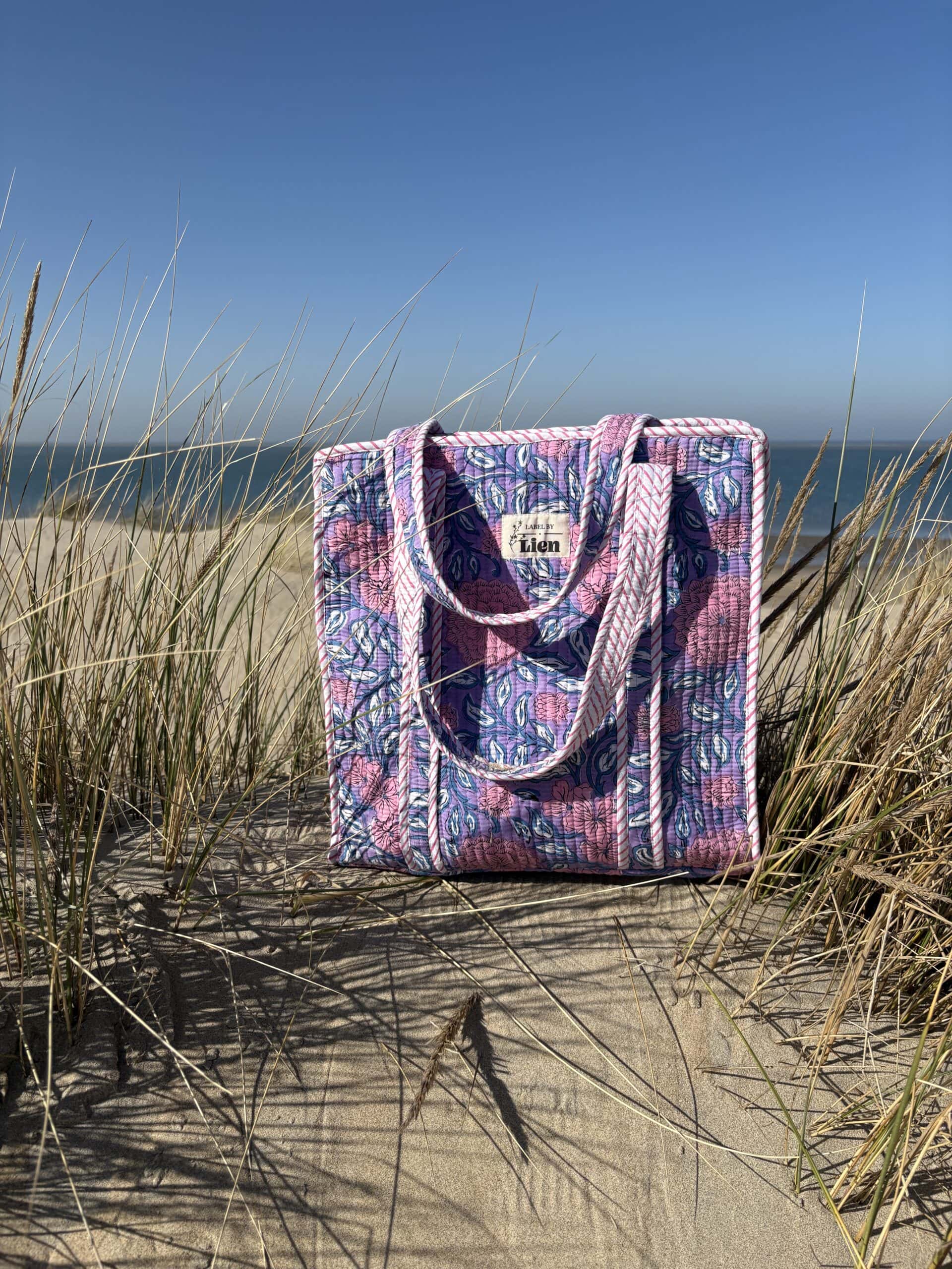 Tote bag lila bloementas Tote bag lila bloementas