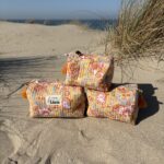 Toilettas geel set van 3 kleurrijke toilettassen