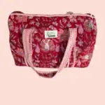 Duffle Bag Rood met kleurrijke bloemenprint