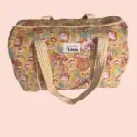 Duffle bag geel met kleurrijke bloemenprint