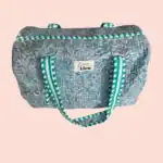 Duffle Bag Lichtblauw met kleurrijke bloemenprint