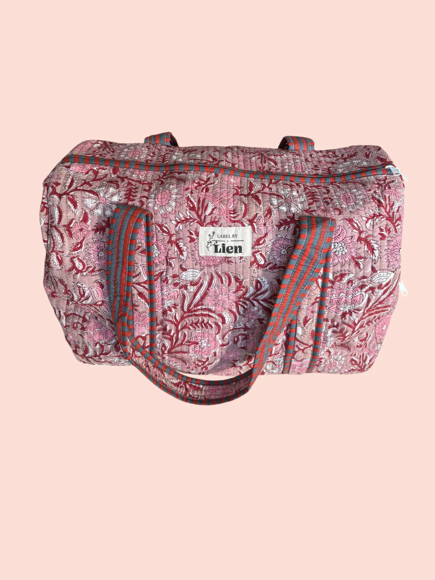 Duffle Bag Rood Roze met kleurrijke bloemenprint