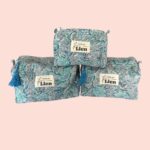 Toilettas Lichtblauw met Kleurrijke Bloemenprint