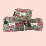 Toilettas Groen met kleurrijke bloemenprint