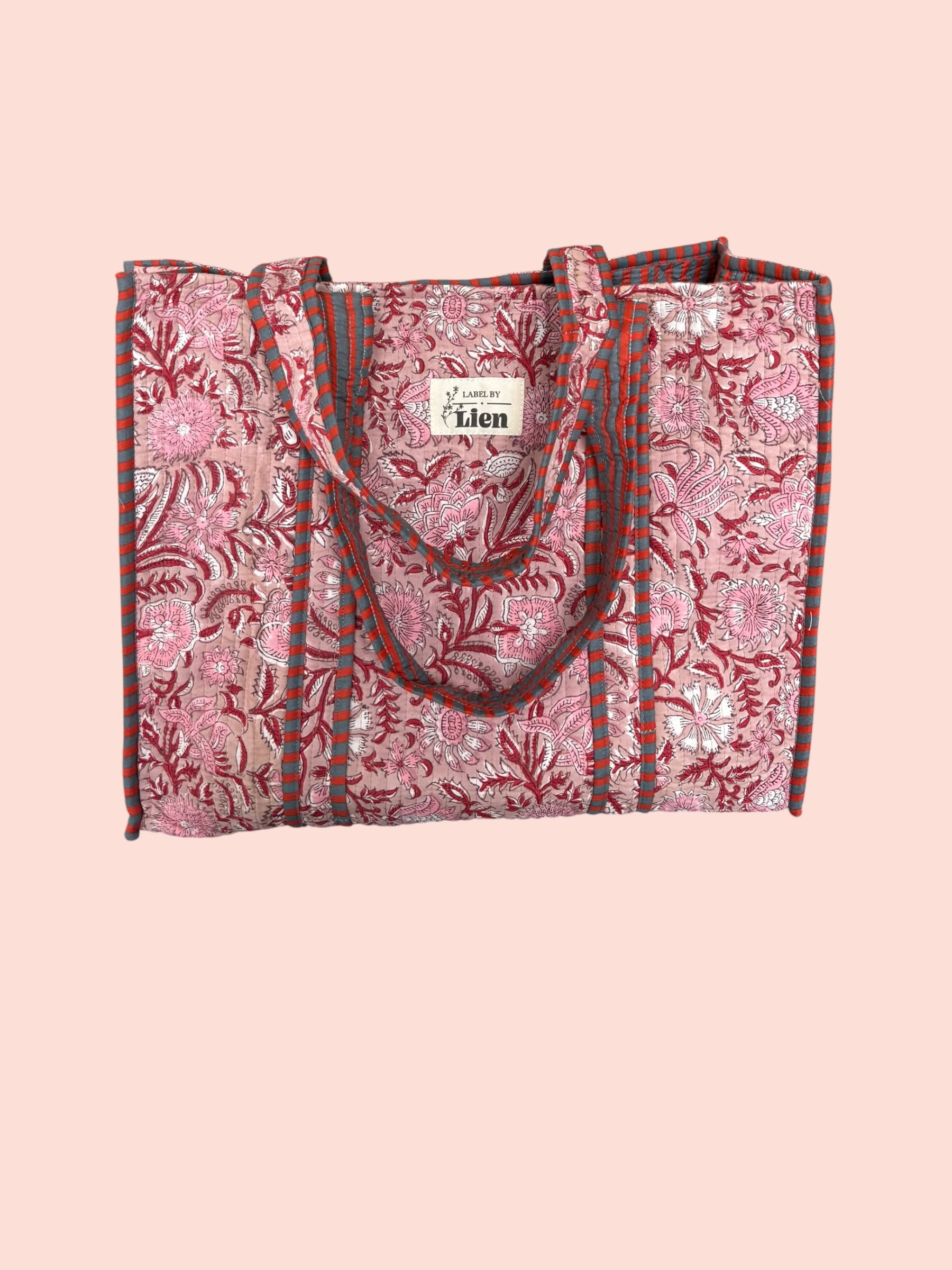 Strandtas Roze Rood – Kleurrijke Bloemenprint Strandtas