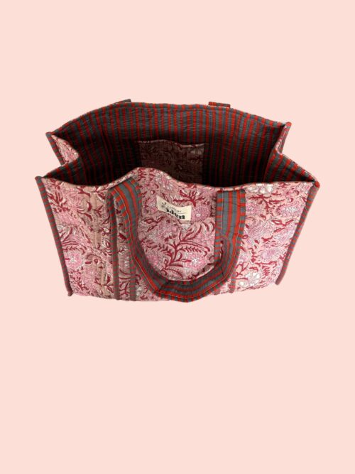 Strandtas Roze Rood – Kleurrijke Bloemenprint Strandtas 2