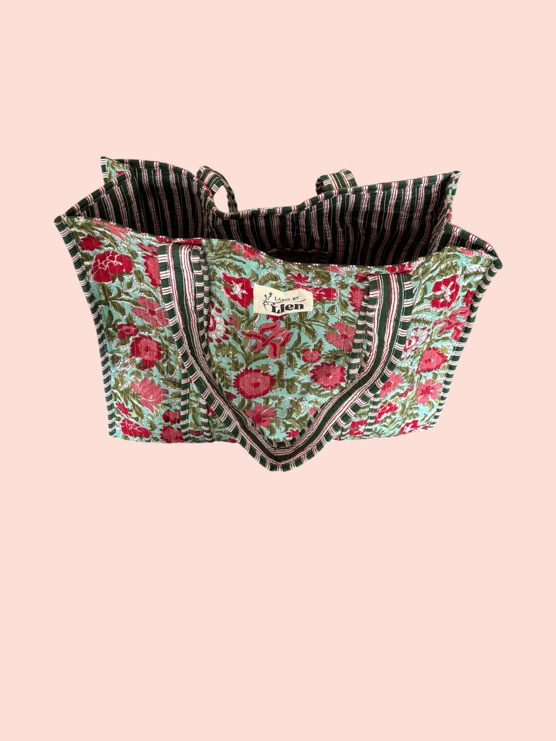 Strandtas Groen – Kleurrijke Bloemenprint Strandtas 2