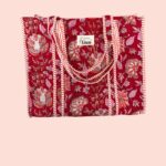 Strandtas Rood – Kleurrijke Bloemenprint Strandtas