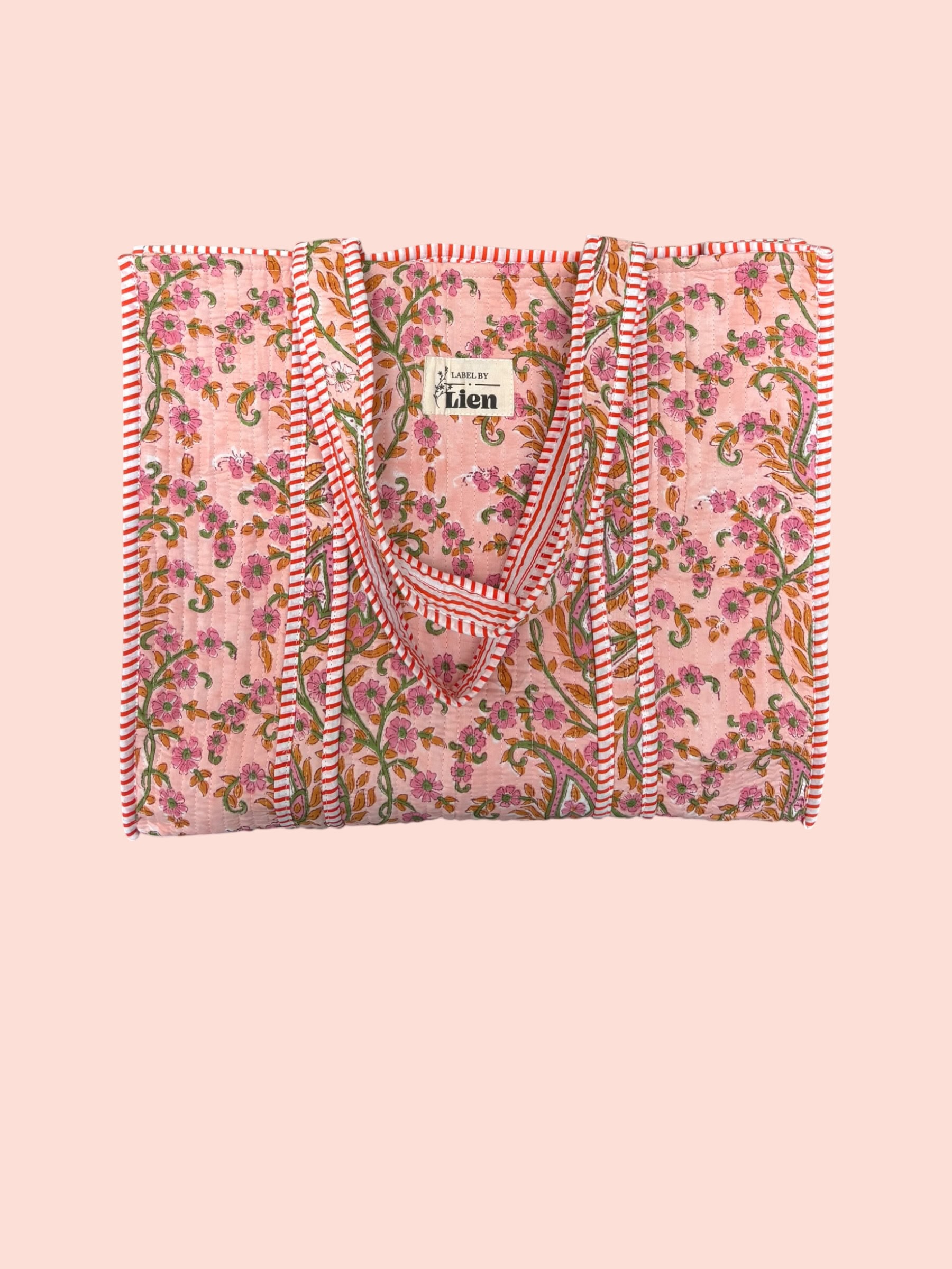 Strandtas Lichtroze – Kleurrijke Bloemenprint Strandtas