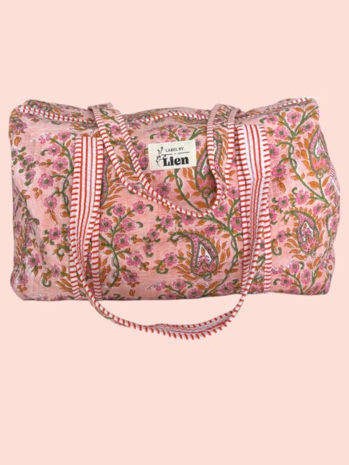 Duffle bag roze, deze kleurrijke tas is leuk voor een weekendje weg of naar het strand!