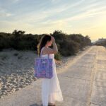 Tote bag lila. prachtige ibiza vibe strandtas