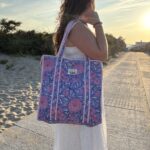Tote bag lila. prachtige ibiza vibe strandtas 3