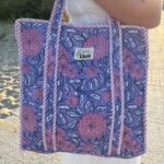 Tote bag lila. prachtige ibiza vibe strandtas 2