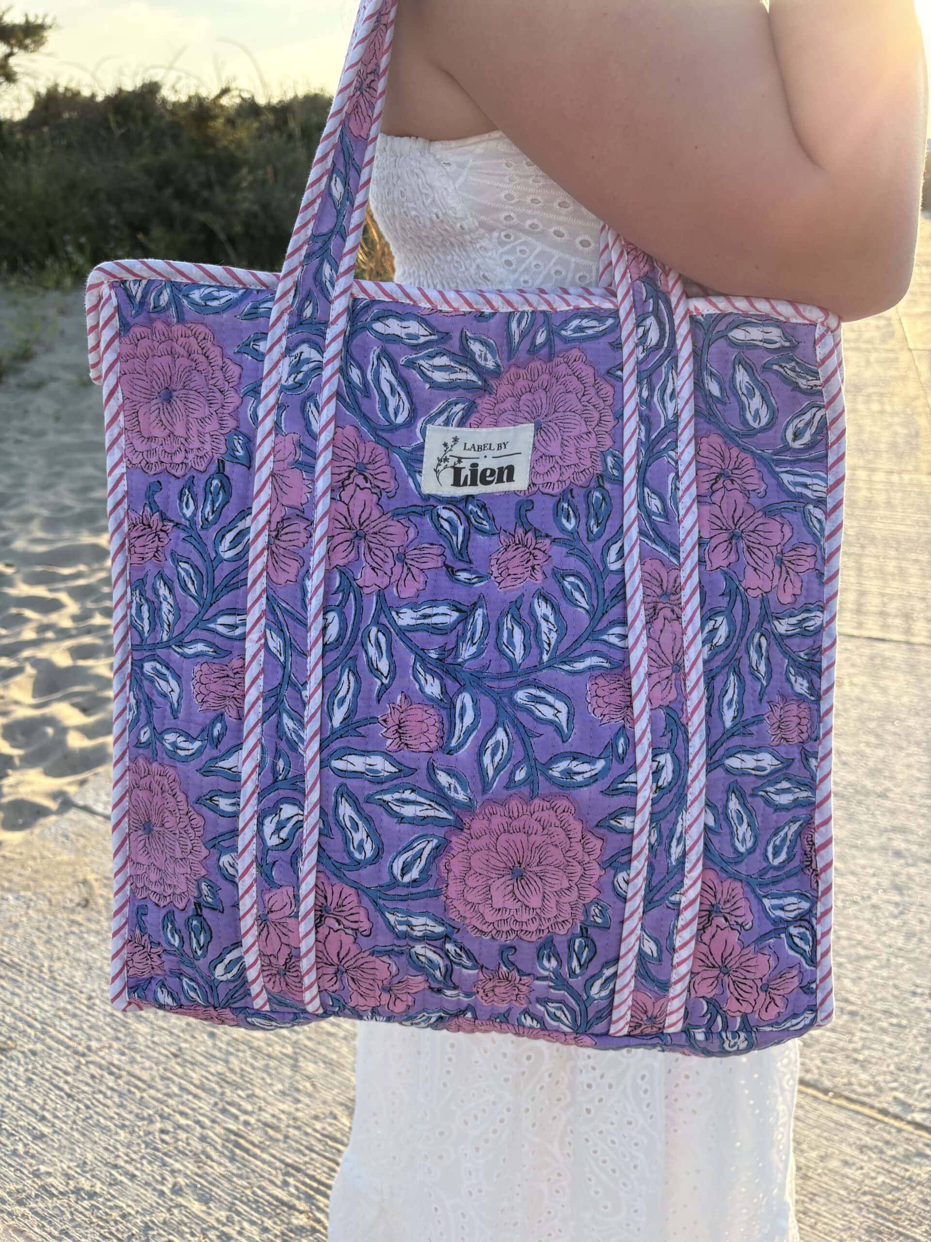 Tote bag lila. prachtige ibiza vibe strandtas 2 Tote bag lila. prachtige ibiza vibe strandtas 2