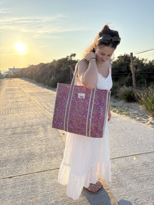 Prachtige strandtas paars. 2