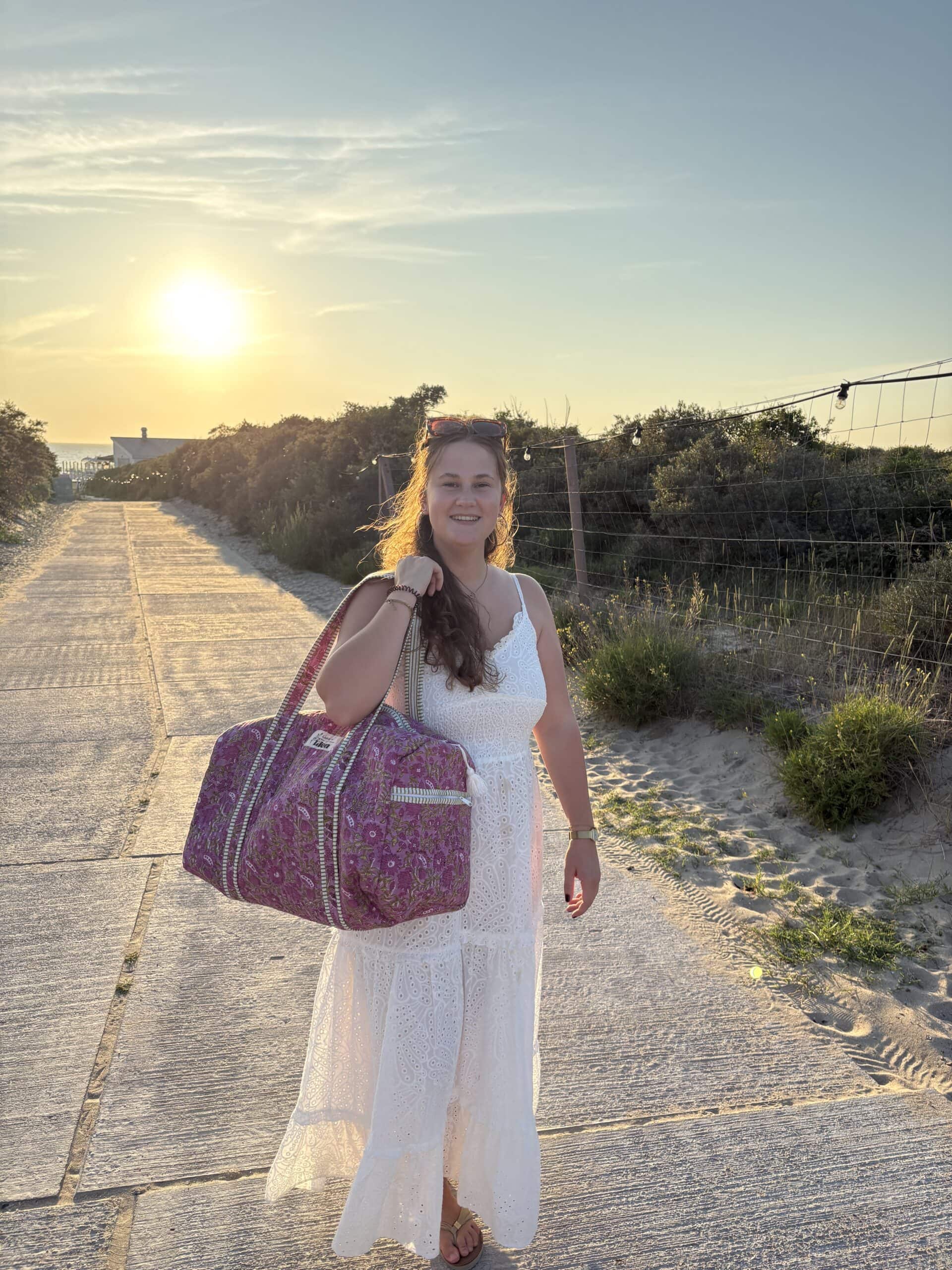Duffle bag groen paars